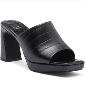 Jeffrey Campbell Caviar Mule Sandal- Black Croc  Size 8.5